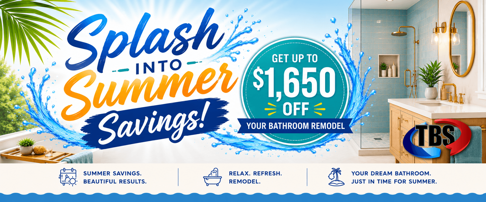 Splash into summer sale, Save $1650 on etched acrylic or purostone