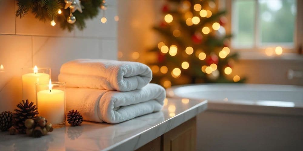 Holiday decorated bath