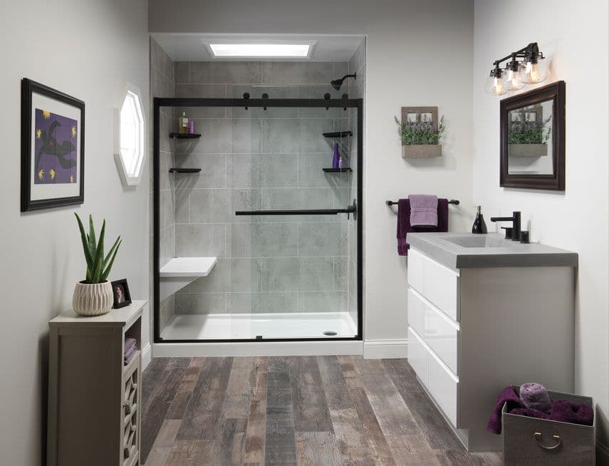 Mid Size Bathroom with walk in shower